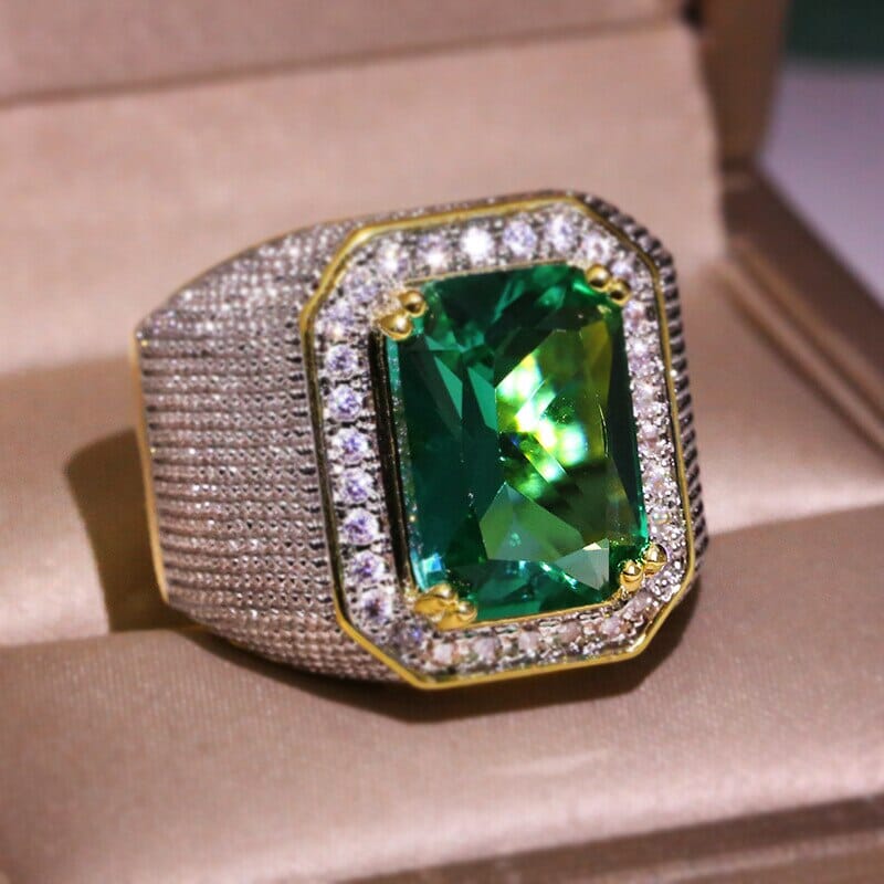 Yellow Gold Square Cut Emerald RingRing