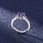 Jewelry Heart Shape Amethyst Gemstone Rings