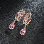 Drop Earring Cubic Zirconia Rose Gold Plated