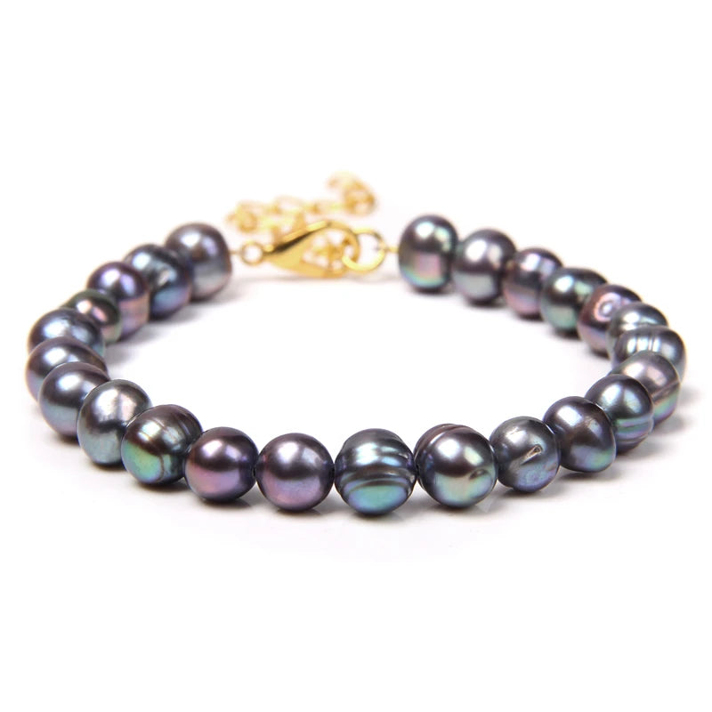 Real Natural Freshwater Pearl Fashion BraceletNo.15 Adjustable