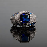 Oval Blue Sapphire 925 Sterling Silver RingRing