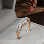 Luxury Natural Zircon Ring for Women – 585 Rose Gold & Silver