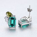 Emerald and Peridot Gemstones Stud EarringsEarrings