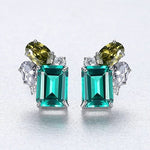 Emerald and Peridot Gemstones Stud EarringsEarrings
