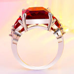 Delicate Luxury Ruby Ring for Women Geometry Gemstones