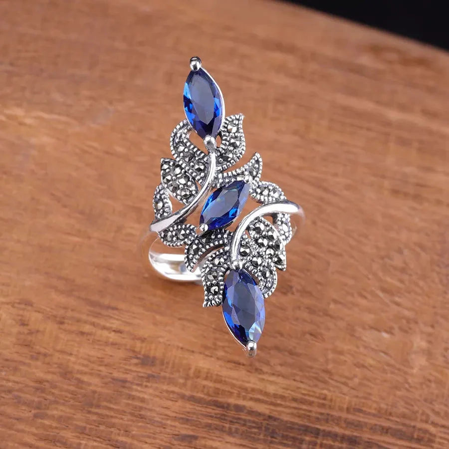 Delicate Blue Zircon Rhinestone Ring for Women – Bridal & Fashion Jewelry