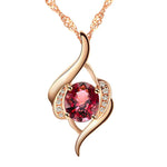 Elegant 925 Silver Jewelry Necklace with Ruby Gemstones Pendant Ornaments