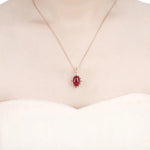 Elegant Oval Shape Red Garnet Gemstone Pendant