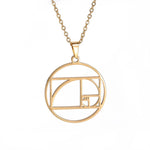 Fibonacci Spiral Golden Ratio Pendant NecklaceGolden necklace 0350cm