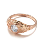 Rose Gold Faith Zircon Micro-Wax Inlay Ring for Women