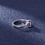 Jewelry Heart Shape Amethyst Gemstone Rings