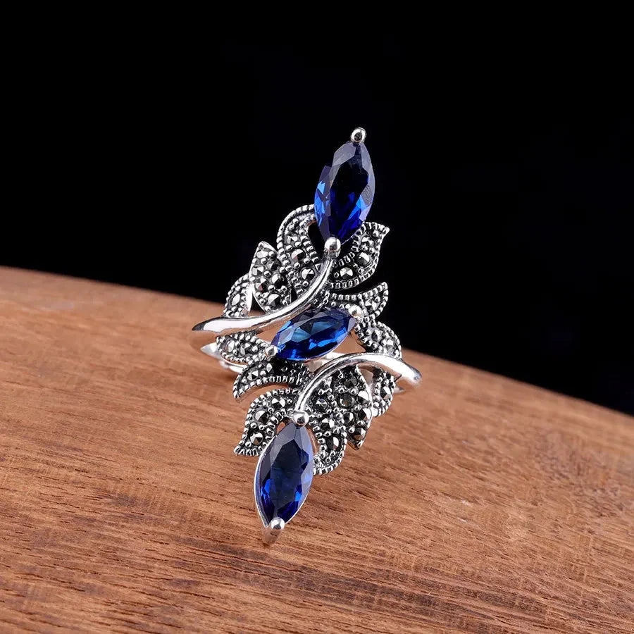 Delicate Blue Zircon Rhinestone Ring for Women – Bridal & Fashion Jewelry