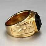 Vintage Inlay Zircon Ring – Men's Fashion