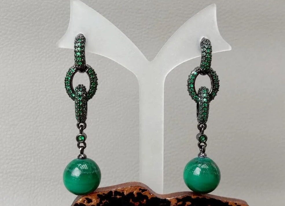 Green Malachite Stud EarringsEarrings