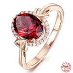 Big Oval Ruby Zircon Ring For Women