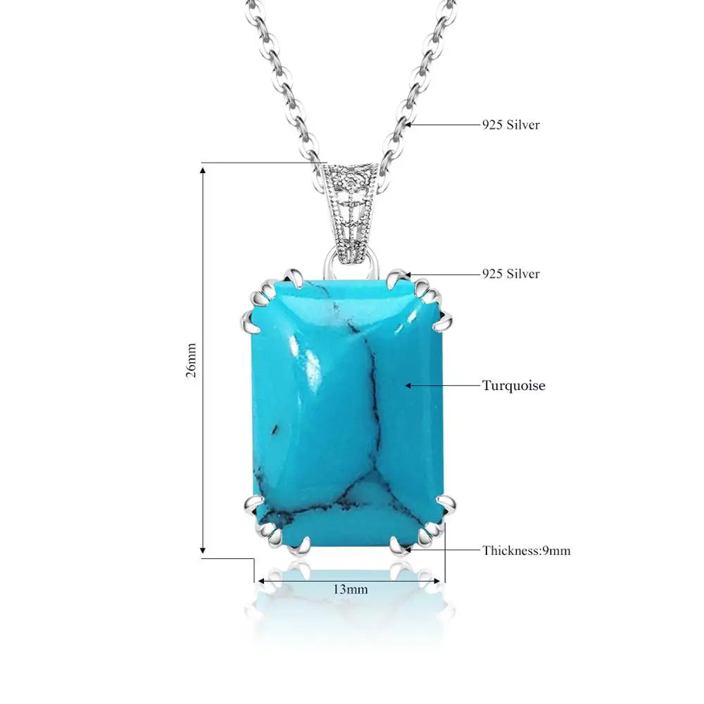 Undefined Gemstone Necklace Pendants Turquoise Punk Turkish Jewelry
