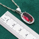 Red Ruby 925 Silver Jewelry Sets For Women Wedding