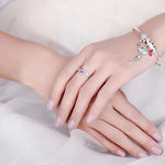Knot Pink Sapphire 925 Sterling Silver Ring for Women