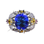 Luxury Fashion Flower Colorful Fox Sapphire RingKYRA011318