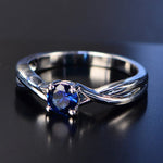 Blue Sapphire Ring Silver 925 Jewelry Aquamarine Rings For Women Engagement Ringsblue6