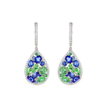 Peridot & Sapphire Gemstone Silver Jewelry SetJewelry SetEarring