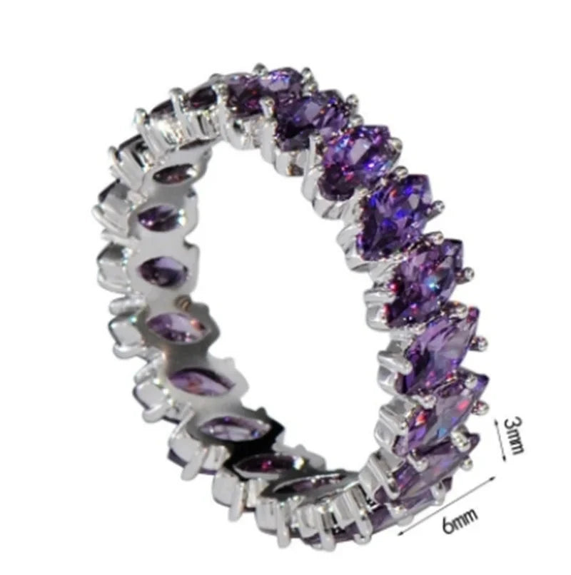 Luxury Rainbow Amethyst Ring5C29630-Purple