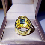 18K Gold Plated Square Sapphire 925 Sterling Silver RingRing