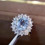 Aquamarine Silver Ring Genuine Gemstone