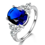 S925 Silver Oval Zircon Ring – Women's Wedding JewelrySapphire6