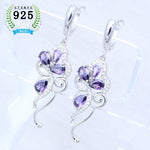 Amethyst Earrings Plant Flower ShapePURPLE