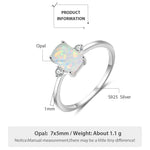 Rectangular Opal 925 Sterling Silver Ring