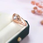 Rose Gold Faith Zircon Micro-Wax Inlay Ring for Women