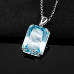 Viking Handmade 925 Sterling Silver Aquamarine Pendant Necklace