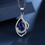 Galant 925 Sterling Silver Ruby NecklacesDark Blue50cm