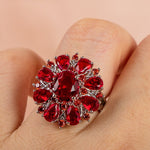 Ruby Flower Shape Gemstone Silver RingRing6