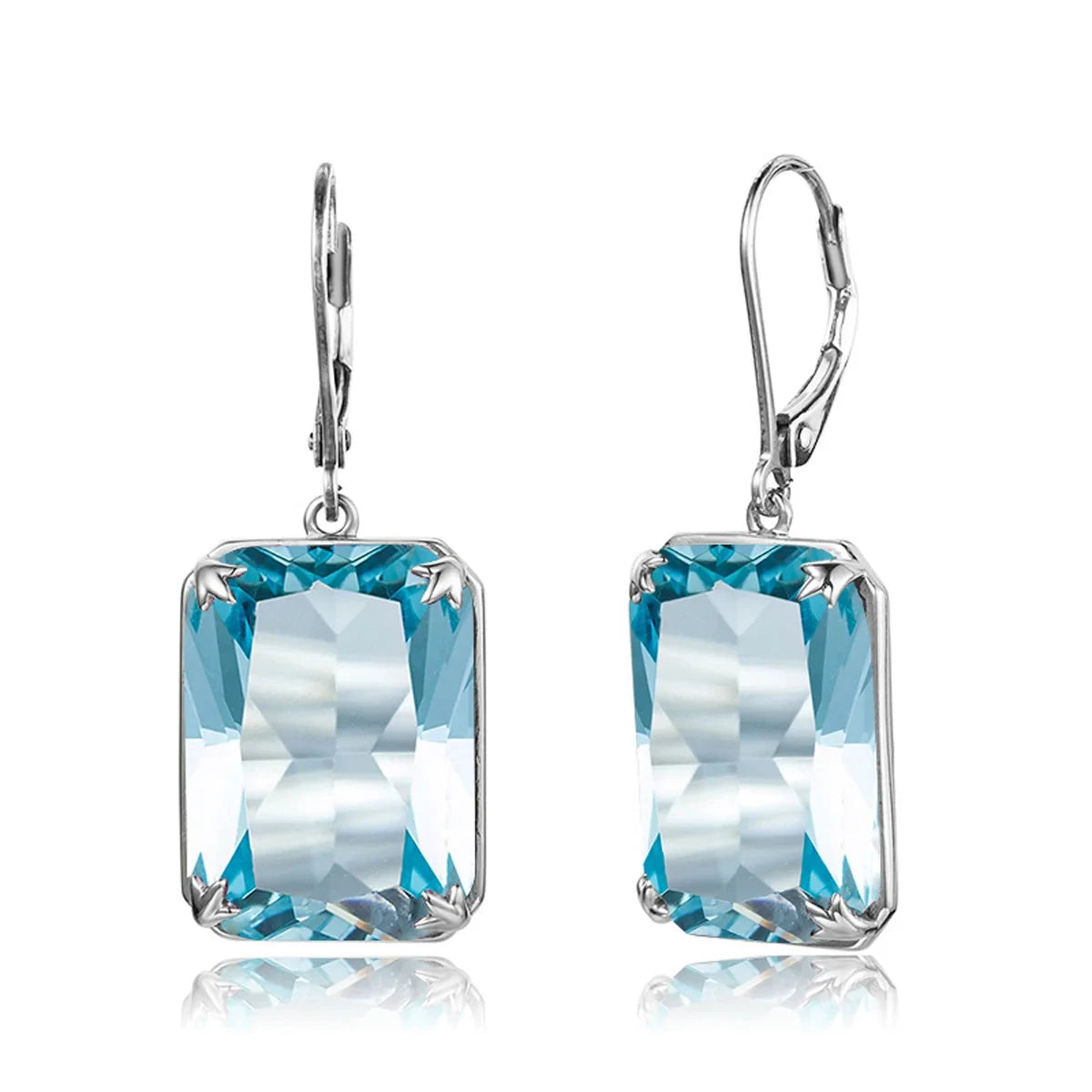 Viking Blue Aquamarine Earrings 13*18mm Rectangle GemstonesAquamarine