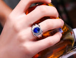 Sapphire Gemstones Blue Crystal Rings for men women