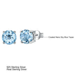 925 Sterling Silver Blue Topaz Romantic Earrings for Women's