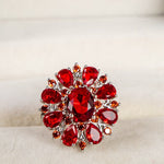 Ruby Flower Shape Gemstone Silver RingRing