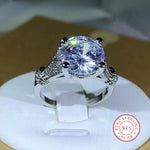 925 Sterling Silver Fashion Four Prong White Zircon RingWHITE8