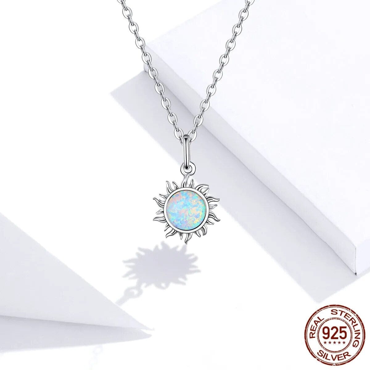 Sun Opal Necklace 925 Sterling Silver Pendant NecklaceNecklace