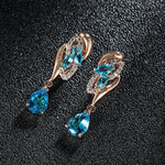 Drop Earring Cubic Zirconia Rose Gold Plated