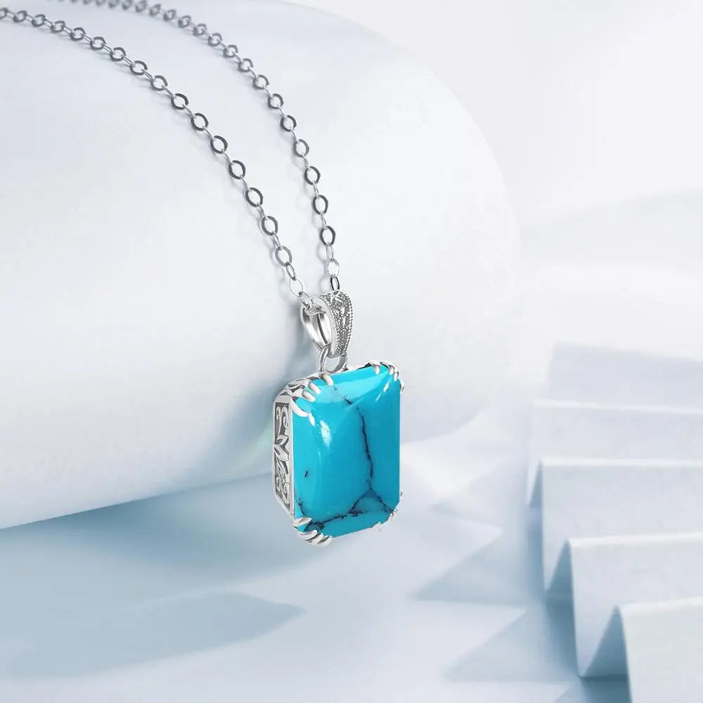 Undefined Gemstone Necklace Pendants Turquoise Punk Turkish Jewelry