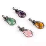Natural Vintage Water Drop Stone Pendant Amethyst