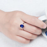 Classic Sapphire Silver 925 Ring with oval green/pink/blue Gemstone0