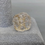 Natural Clear Rough Quartz Druzy Raw Gold Electroplate Resizable Ring