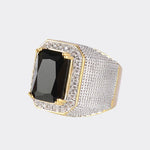 Elegant Men's Ring Silver 925 Jewelry Rectangle Sapphire Gemstones