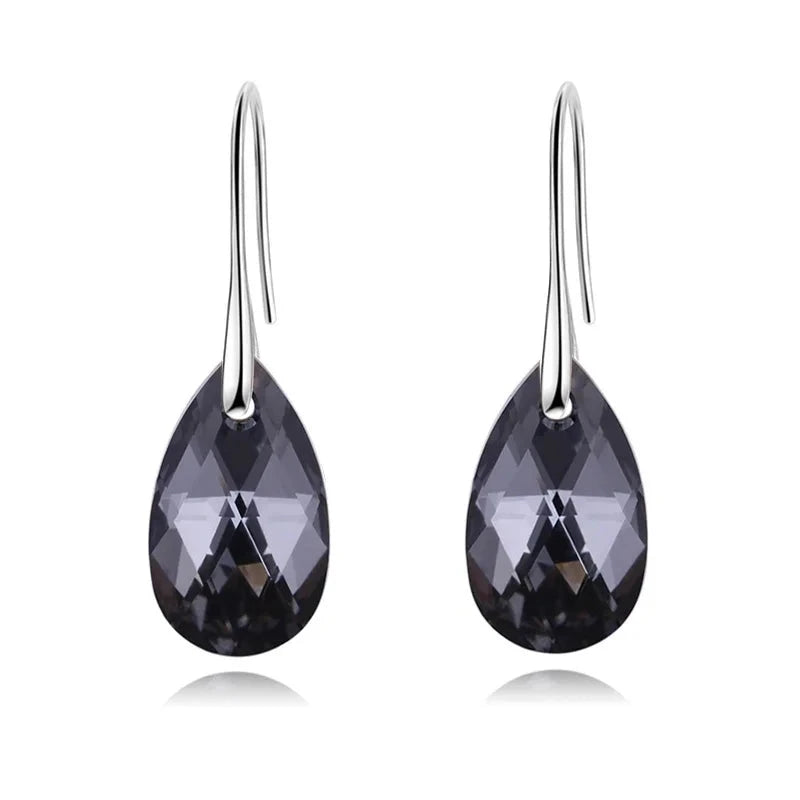 Water Drop Crystal EarringsBlack