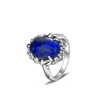 Natural Turquoise Lapis Lazuli Ring Luxury Fine 10*14MM Moonstonelapis lazuli6