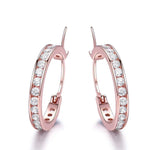 Hoop Black and White 925 Sterling Silver EarringsDiamond Rose Gold